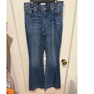 Wrangler High Rise Flare Jeans Womens 28x34 Medium Wash Denim WBHRFMT